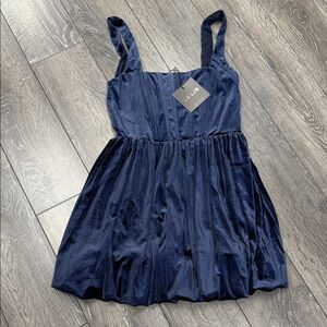 Le Lis Navy Velvet Dress